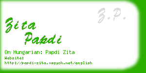 zita papdi business card